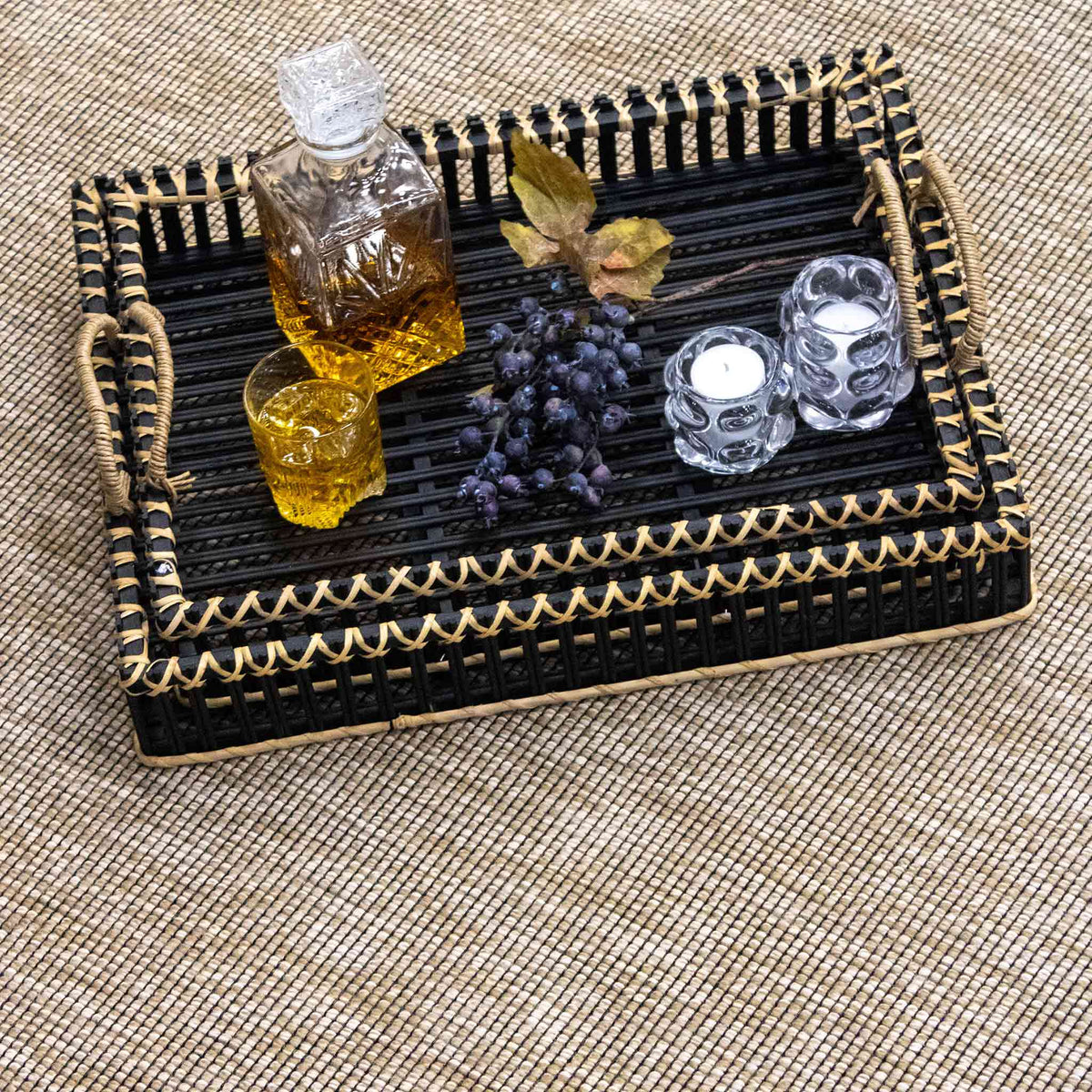 Tapete Decorativo Sari 2017R Crema / Negro – Natural · Exterior