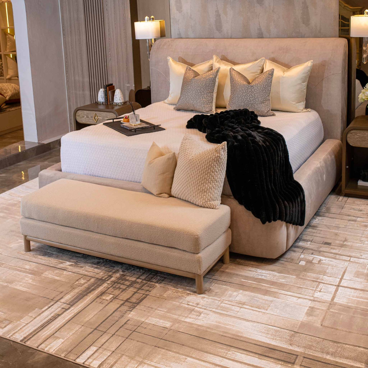 Tapete Decorativo Feizy Nela 1095C – Abstracto Moderno Plata | Taupe