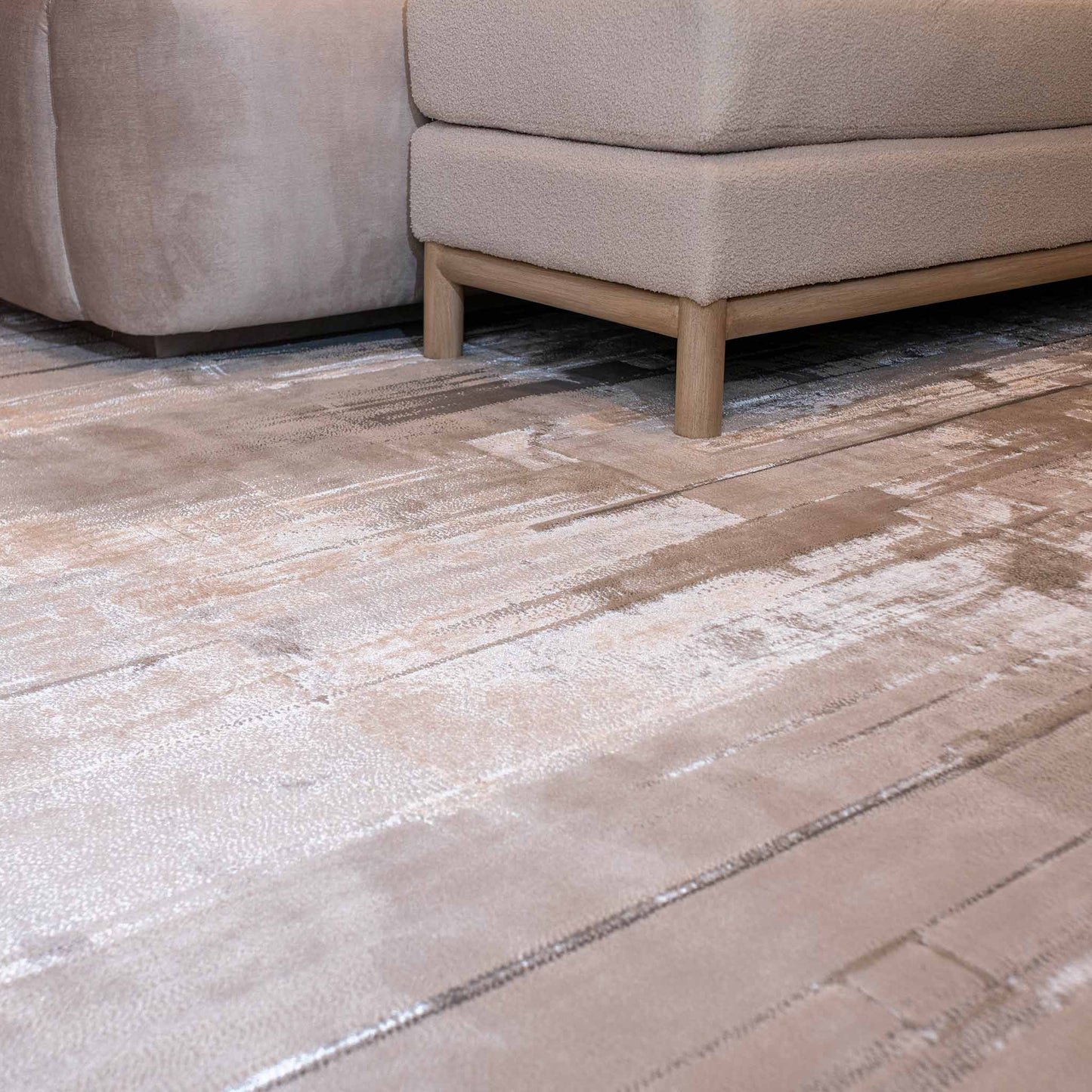 Tapete Decorativo Feizy Nela 1095C – Abstracto Moderno Plata | Taupe