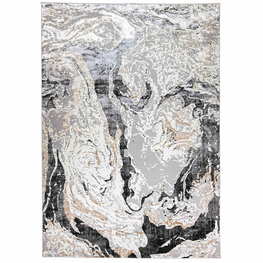 Tapete Decorativo FATIMA T2338 - Gris - Polipropileno | Poliéster - Hecho a Máquina - Dorzav