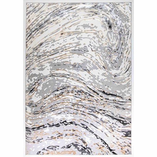 Tapete Decorativo FATIMA T2340 - Gris - Polipropileno | Poliéster - Hecho a Máquina - Dorzav