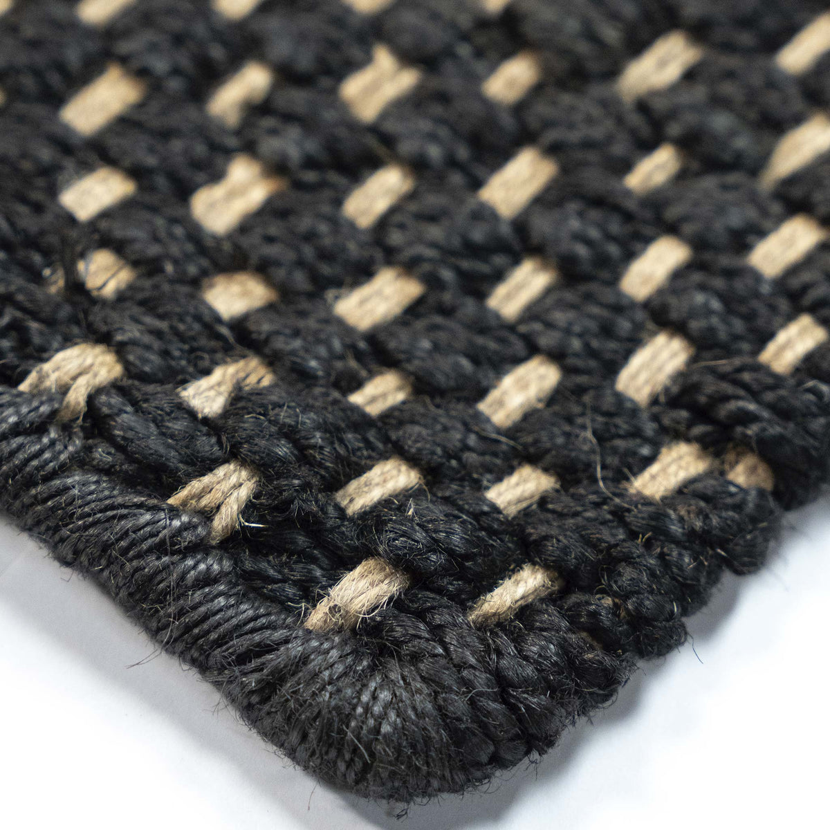 Tapete Decorativo GANGES D2041 - Negro - Yute - Hecho a Mano - Dorzav