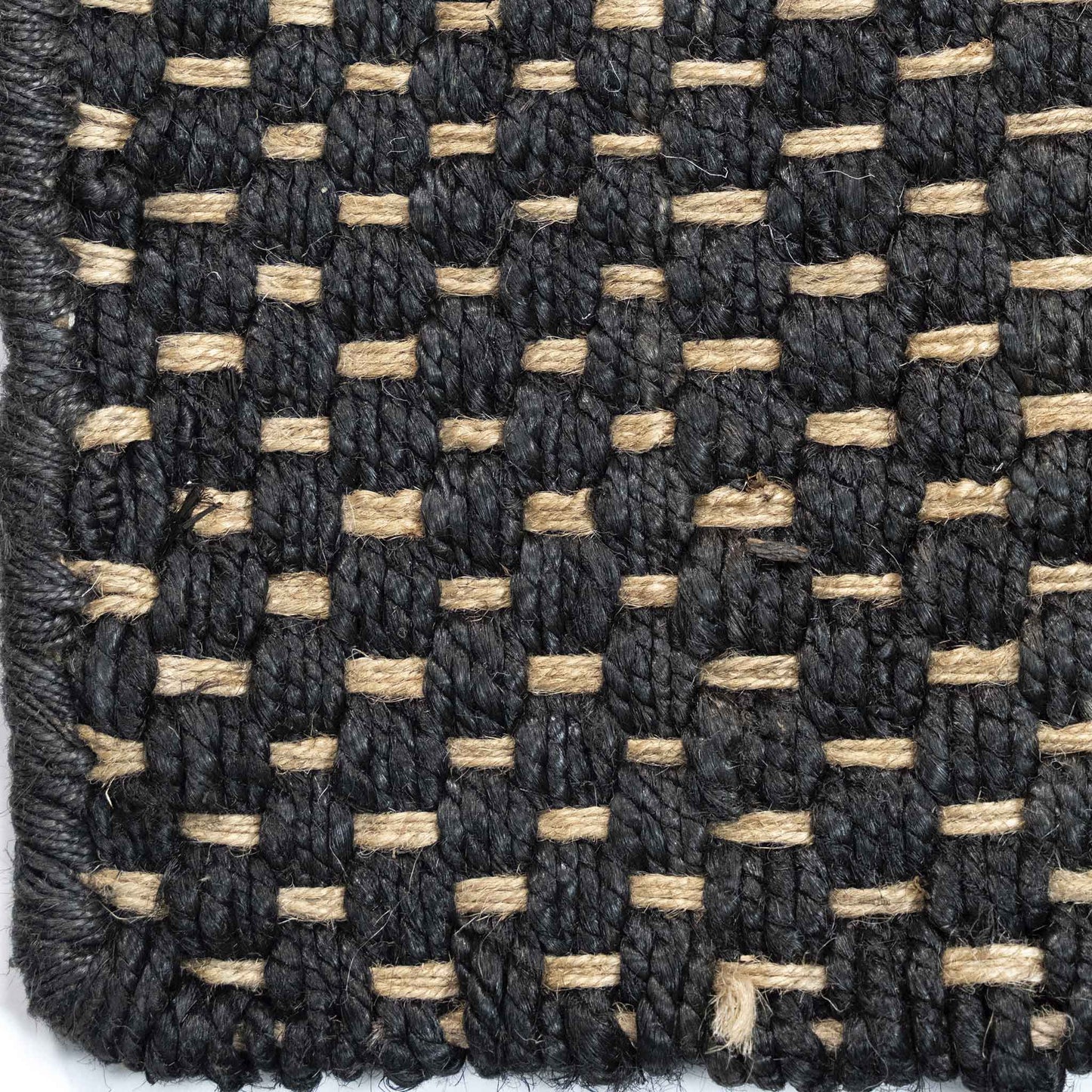 Tapete Decorativo GANGES D2041 - Negro - Yute - Hecho a Mano - Dorzav