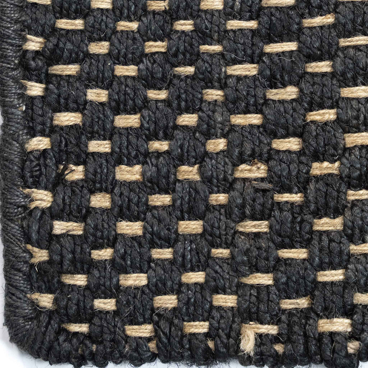 Tapete Decorativo GANGES D2041 - Negro - Yute - Hecho a Mano - Dorzav