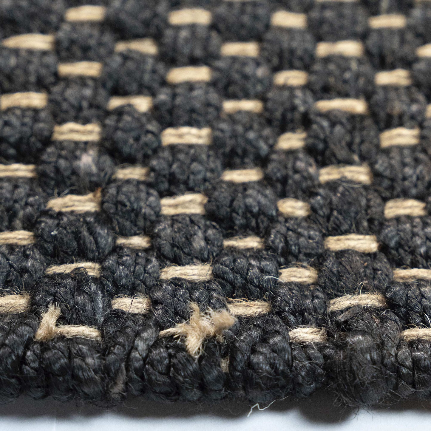 Tapete Decorativo GANGES D2041 - Negro - Yute - Hecho a Mano - Dorzav