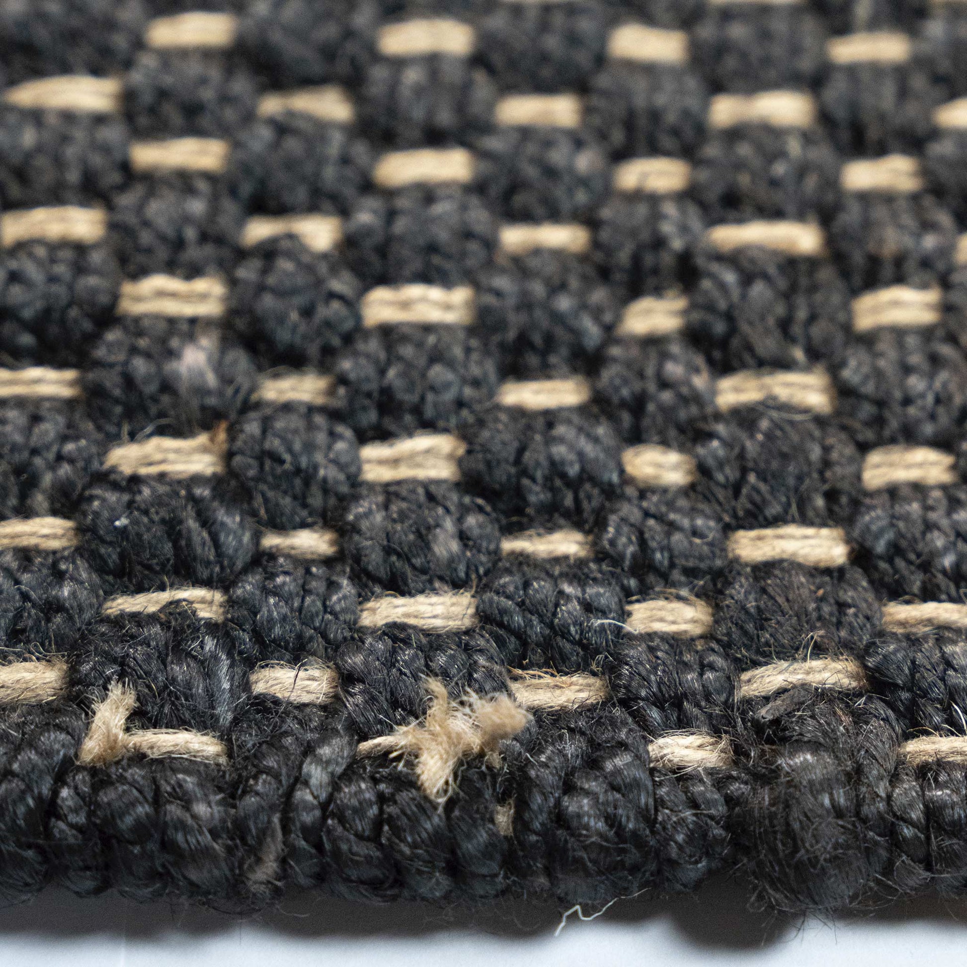 Tapete Decorativo GANGES D2041 - Negro - Yute - Hecho a Mano - Dorzav