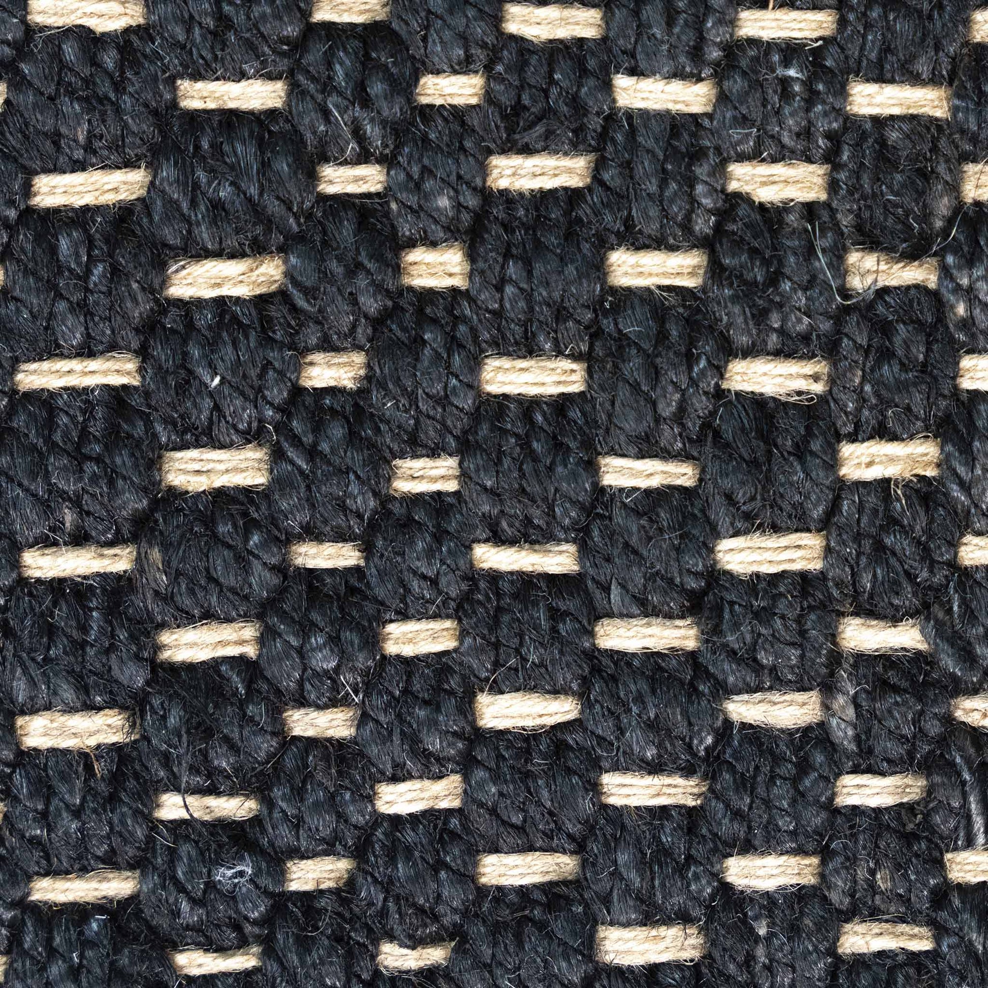 Tapete Decorativo GANGES D2041 - Negro - Yute - Hecho a Mano - Dorzav