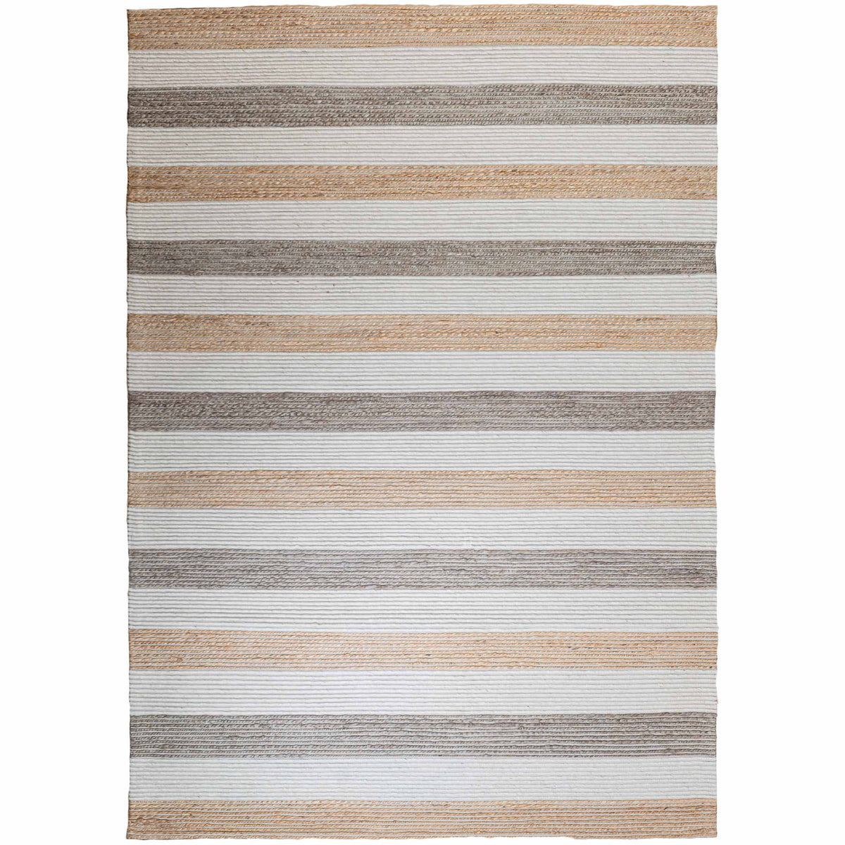 Tapete Decorativo JAYA N8039 - Crema - Yute | Lana | Hilo Sint ( Forro Posterior 100% Algodón - Hecho a Mano - Dorzav