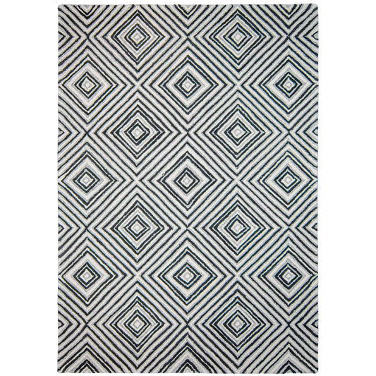 Tapete Decorativo VANI D2035 - Gris - Lana | Algodón - Hecho a Mano - Dorzav