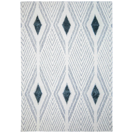 Tapete Decorativo VANI D2036 - Gris - Lana | Algodón - Hecho a Mano - Dorzav