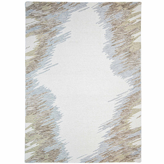 Tapete Decorativo VANI D2038 - Crema - Lana | Algodón - Hecho a Mano - Dorzav
