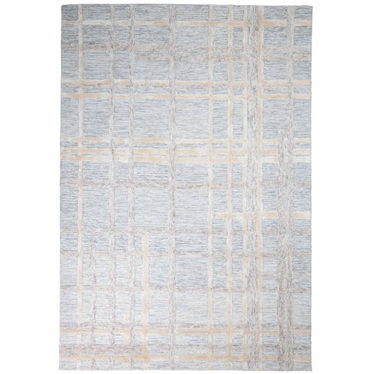 Tapete Decorativo VANI D2044 - Gris - Lana | Algodón - Hecho a Mano - Dorzav