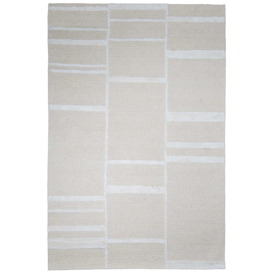 Tapete Decorativo VANI D2046 - Crema - Lana | Algodón - Hecho a Mano - Dorzav