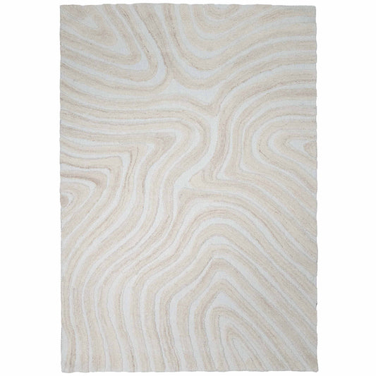 Tapete Decorativo VEDAS A1001 - Beige - Lana | Algodón - Hecho a Mano - Dorzav