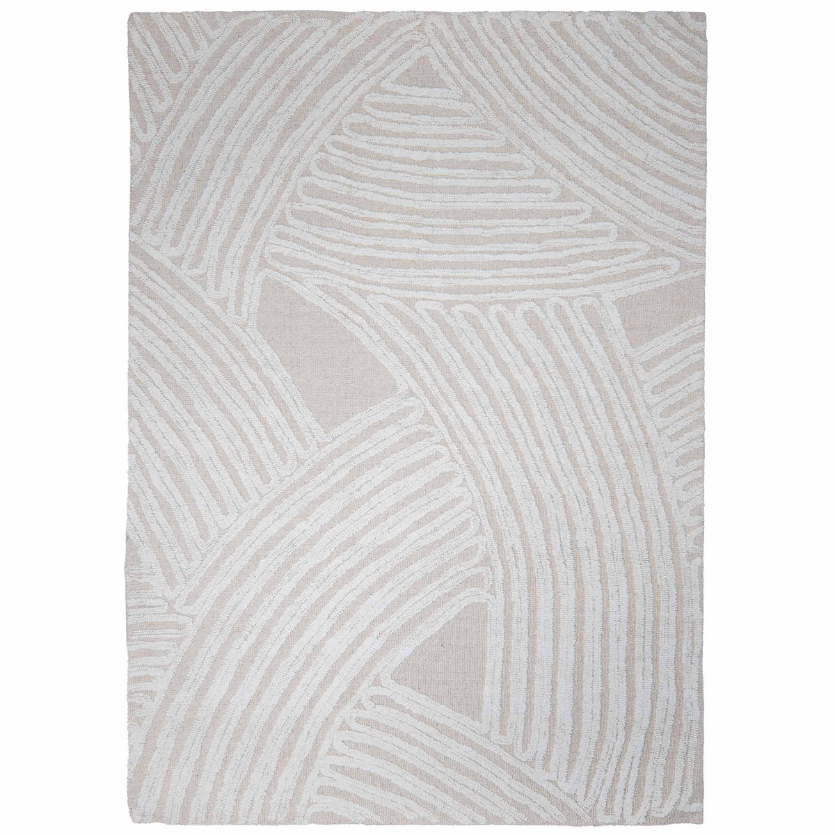 Tapete Decorativo VEDAS A1002 - Beige - Lana | Algodón - Hecho a Mano - Dorzav