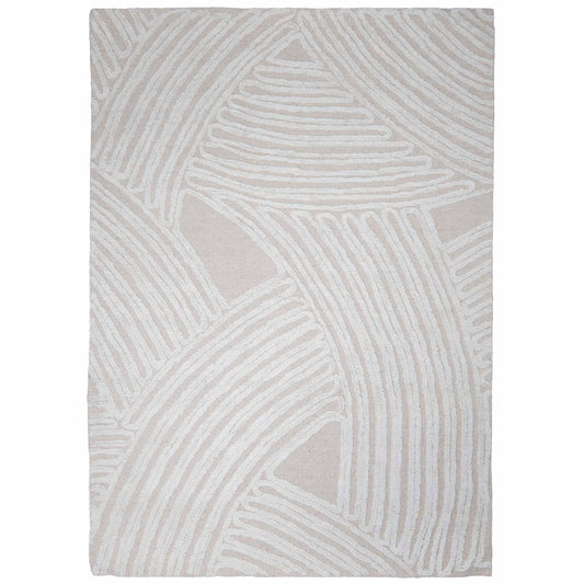 Tapete Decorativo VEDAS A1002 - Beige - Lana | Algodón - Hecho a Mano - Dorzav