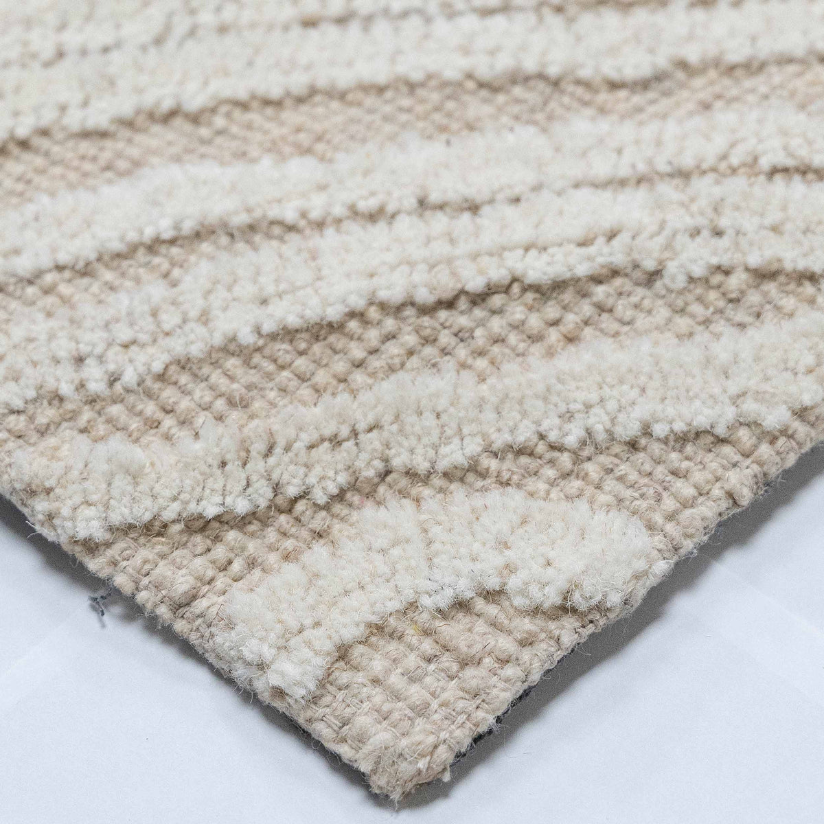 Tapete Decorativo VEDAS A1002 - Beige - Lana | Algodón - Hecho a Mano - Dorzav