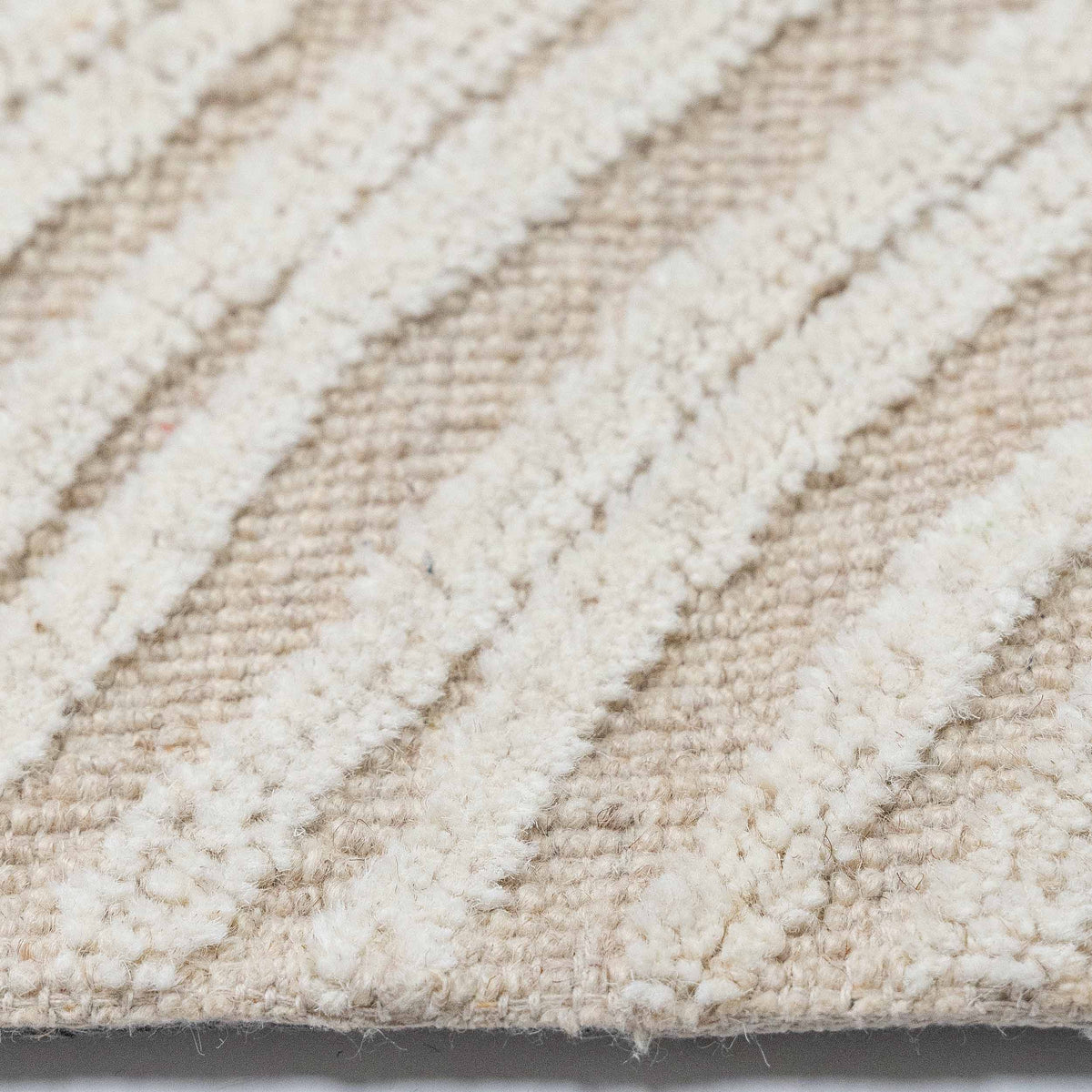 Tapete Decorativo VEDAS A1002 - Beige - Lana | Algodón - Hecho a Mano - Dorzav