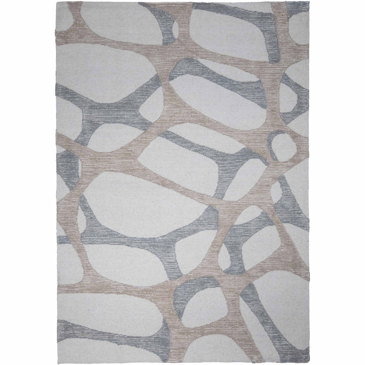 Tapete Decorativo VEDAS A1004 - Beige - Lana | Algodón - Hecho a Mano - Dorzav
