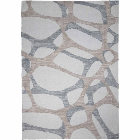 Tapete Decorativo VEDAS A1004 - Beige - Lana | Algodón - Hecho a Mano - Dorzav
