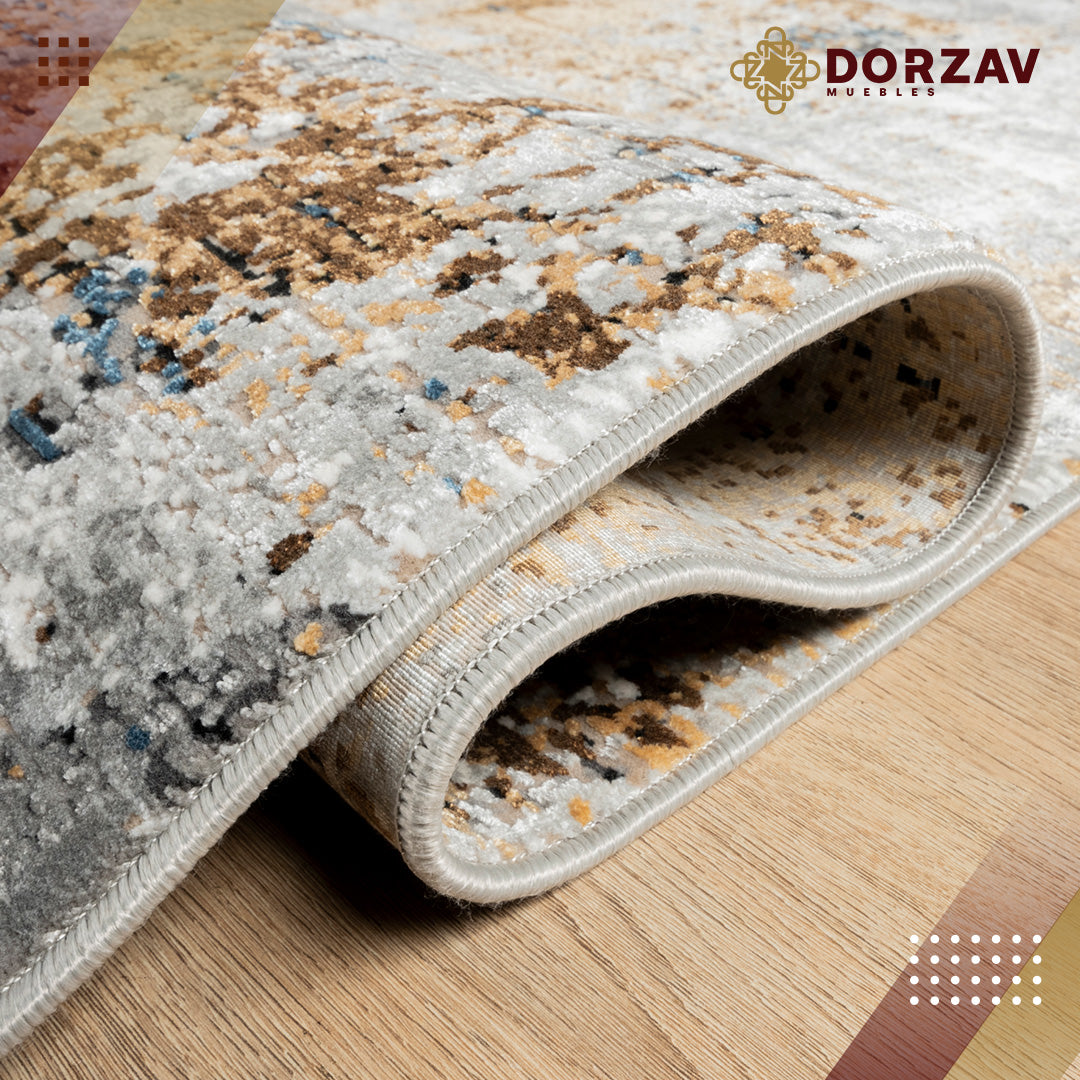 Tapete Decorativo Amalfi T2288 Crema / Gris / Oro – Abstracto · Interior