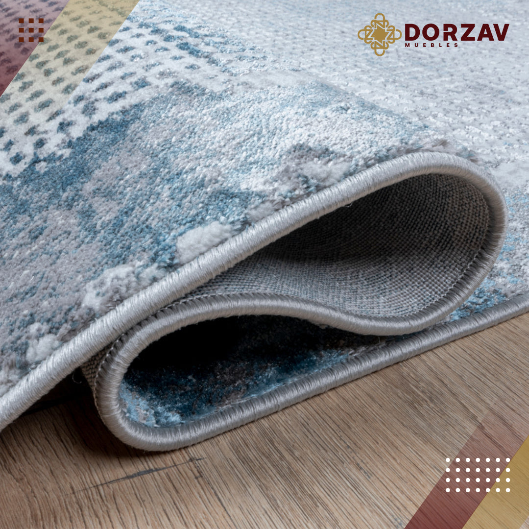 Tapete Decorativo Amina T5141 Gris / Azul – Contemporáneo · Interior