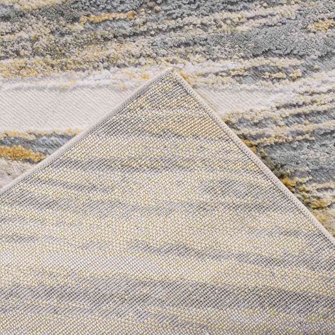 Tapete Decorativo Amira 1024C Dorado / Gris – Abstracto · Interior