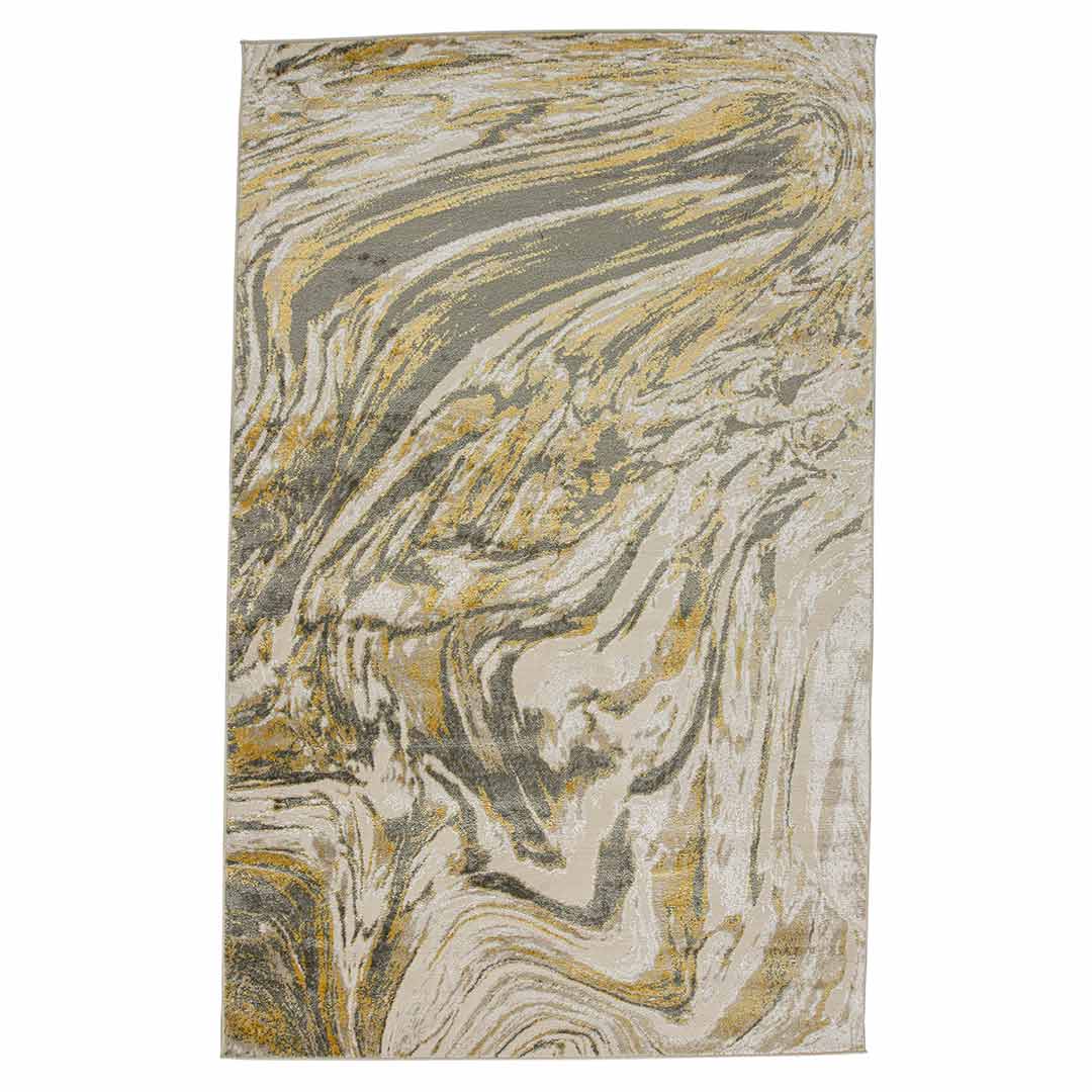 Tapete Decorativo Amira 1034C Gris / Oro – Abstracto · Interior