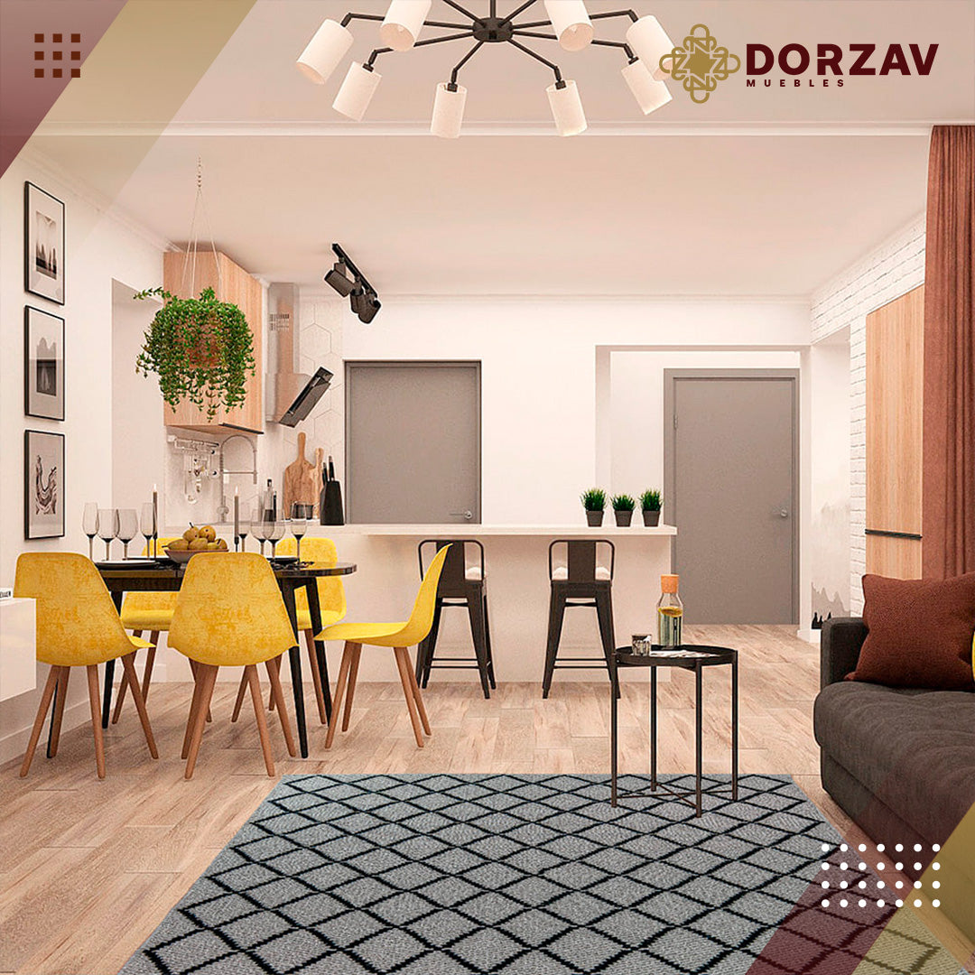 Tapete Decorativo Avadi N1007 Gris / Negro – Geométrico · Interior