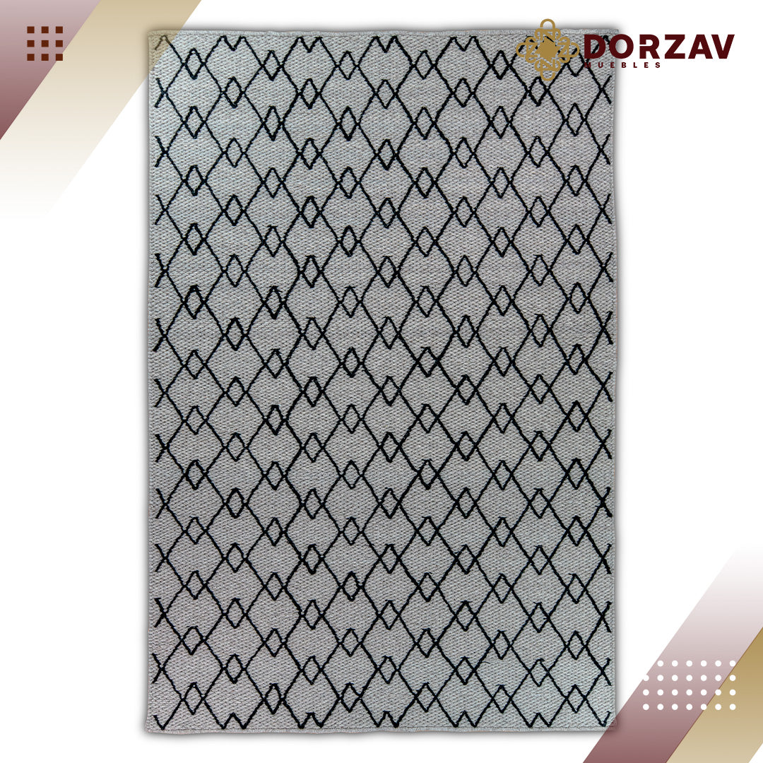 Tapete Decorativo Avadi N1010 Gris / Negro – Geométrico · Interior