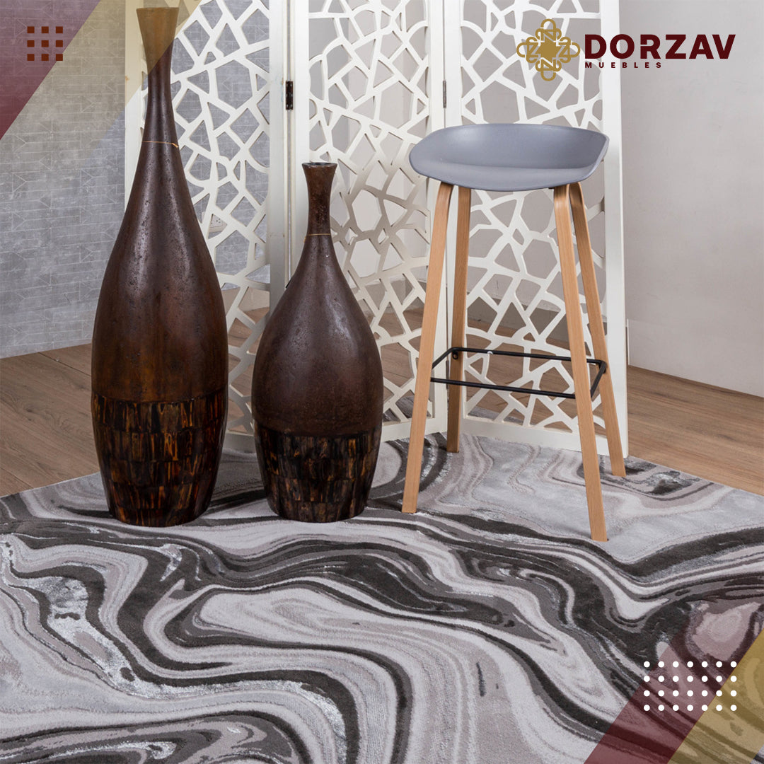 Tapete Decorativo Ayda T9018 Gris / Plata – Abstracto · Interior