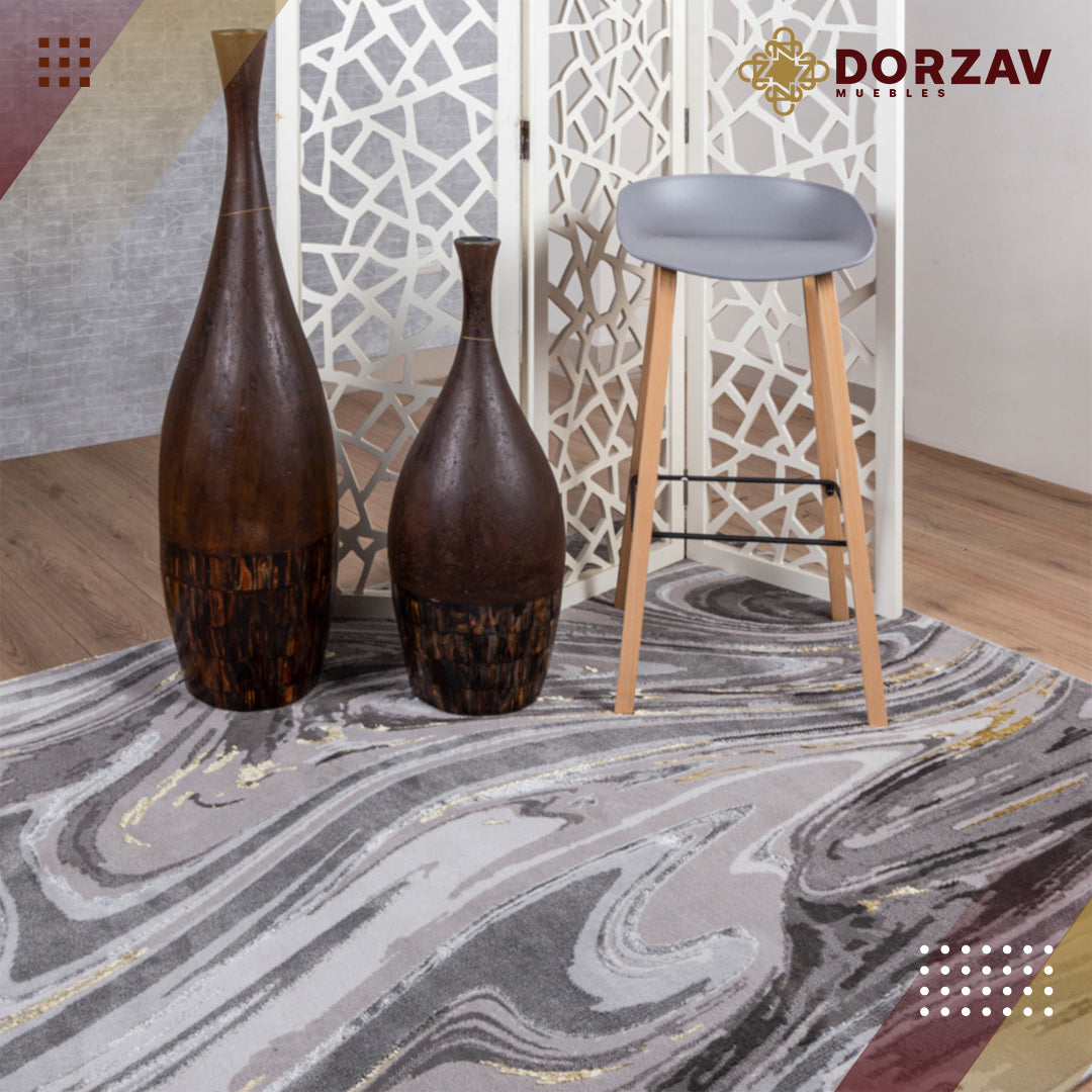 Tapete Decorativo Ayda T9019 Gris / Plata – Abstracto · Interior