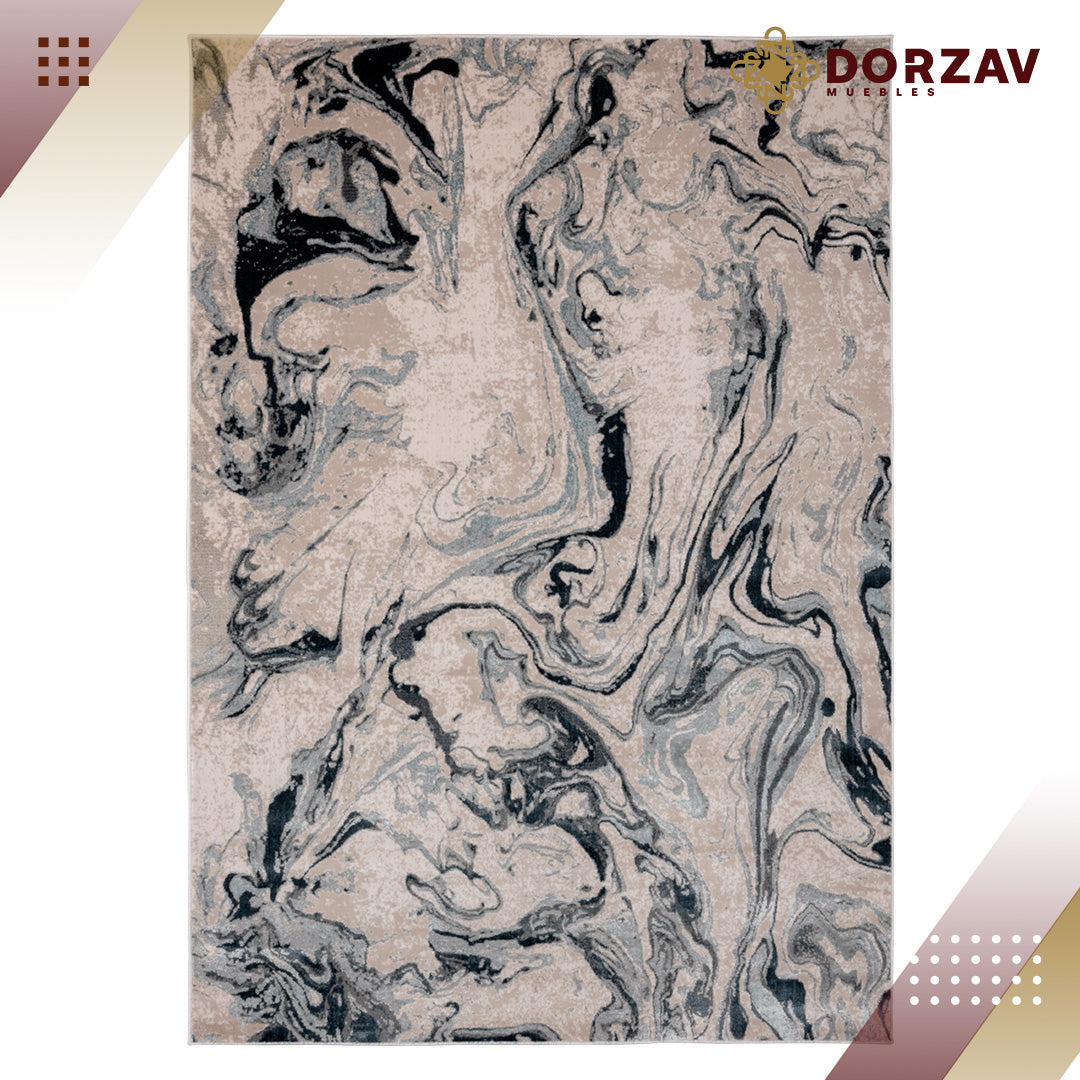 Tapete Decorativo Belma U6022 Plata / Negro – Abstracto · Interior
