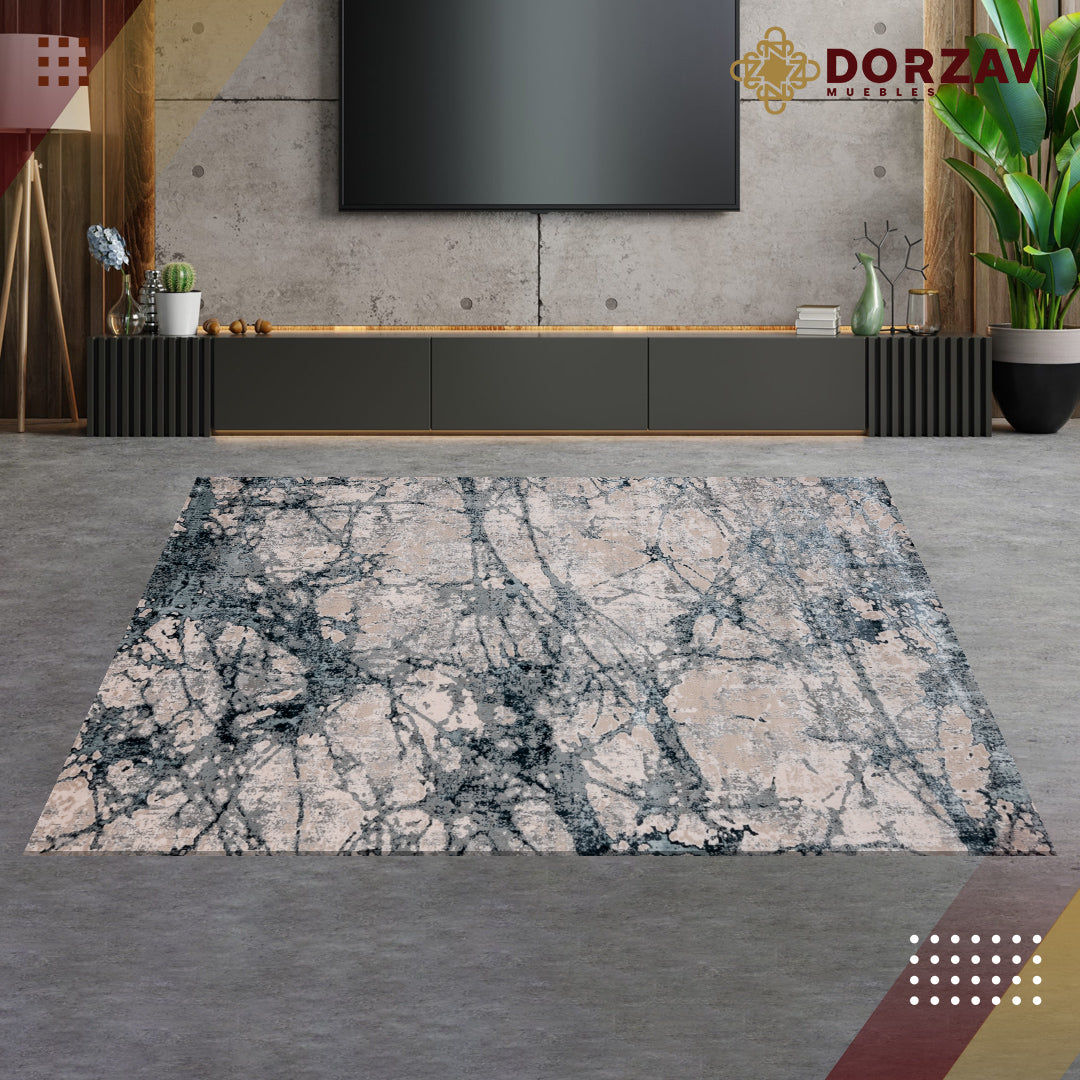 Tapete Decorativo Belma U6026 Plata / Negro – Abstracto · Interior