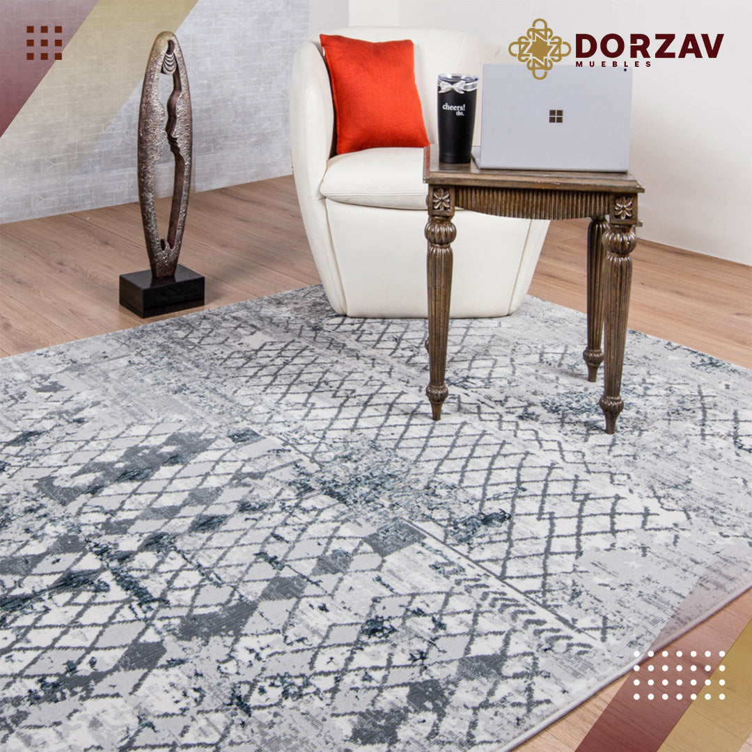 Tapete Decorativo Berna U3009 Gris / Gris – Geométrico · Interior