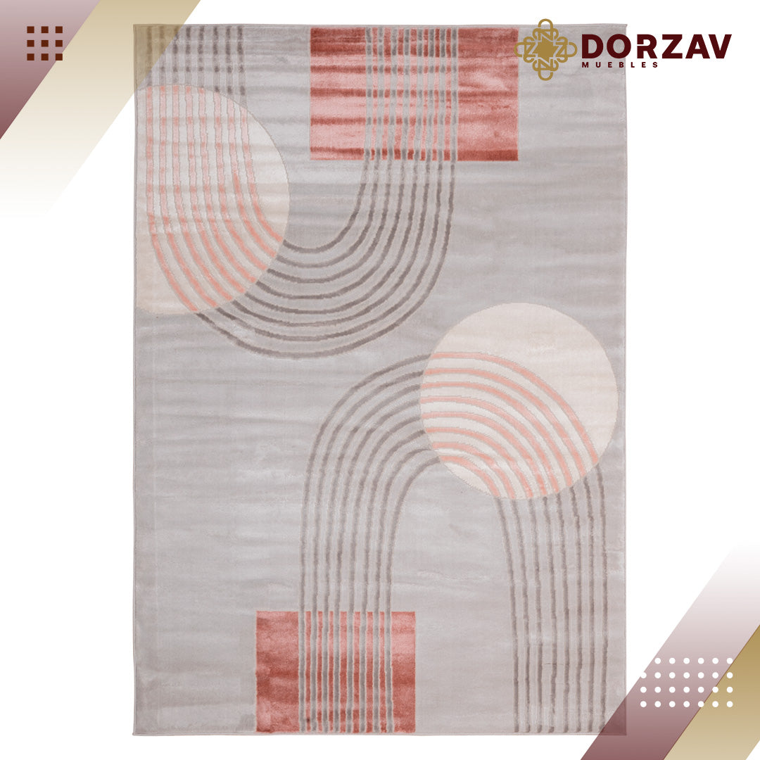 Tapete Decorativo Betsi U5020 Crema / Rosa – Geométrico · Interior