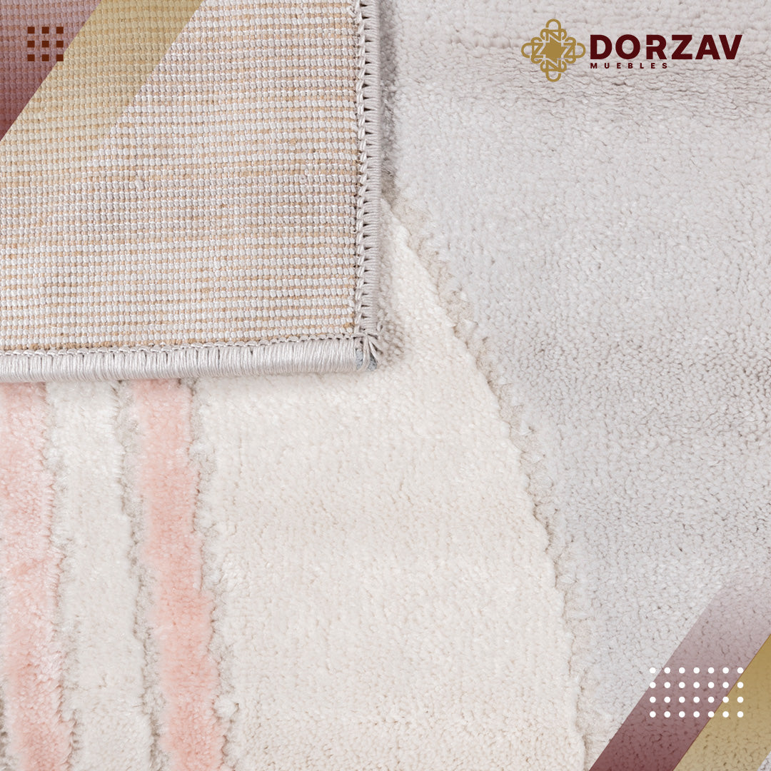 Tapete Decorativo Betsi U5020 Crema / Rosa – Geométrico · Interior
