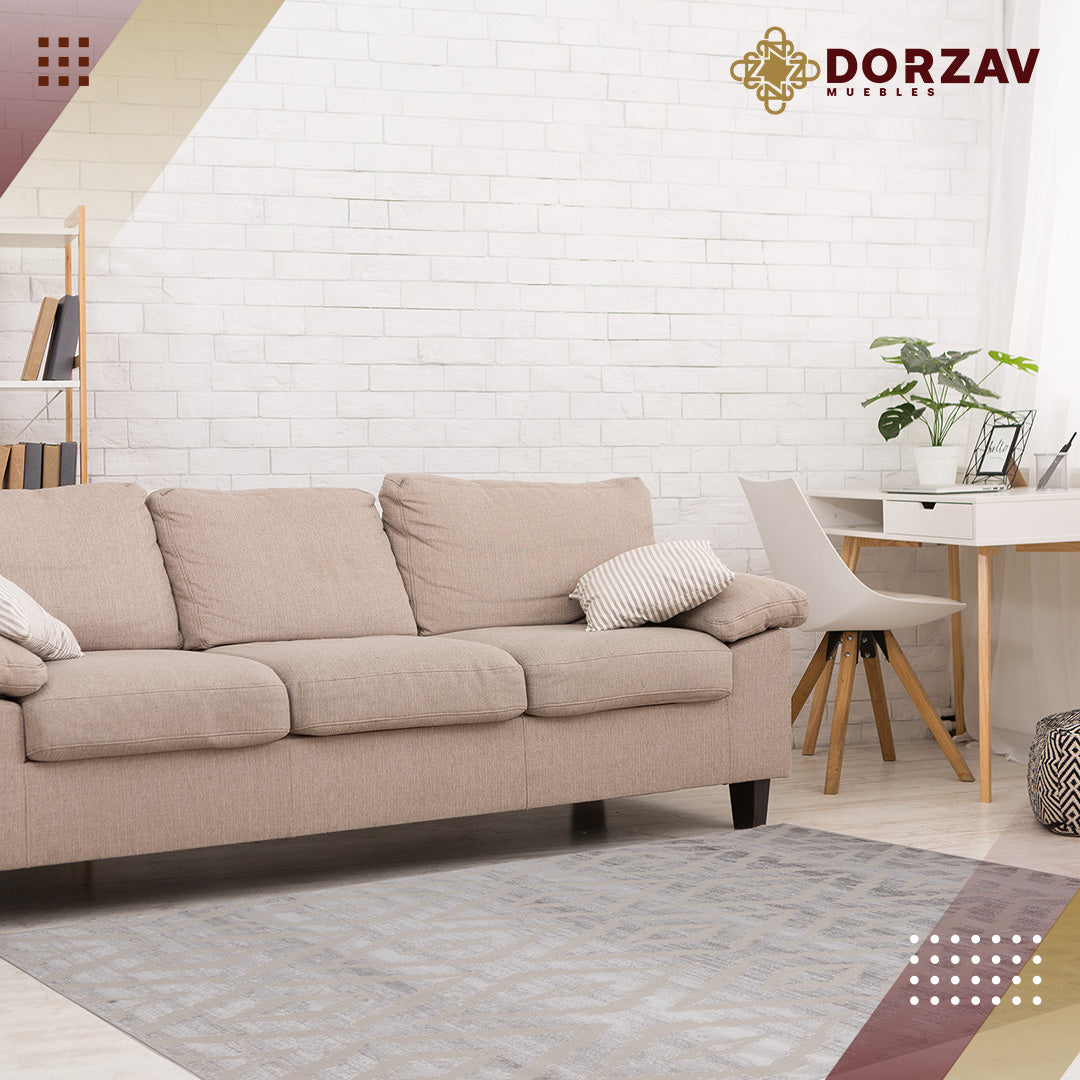 Tapete Decorativo Betsi U5022 Crema / Gris – Geométrico · Interior