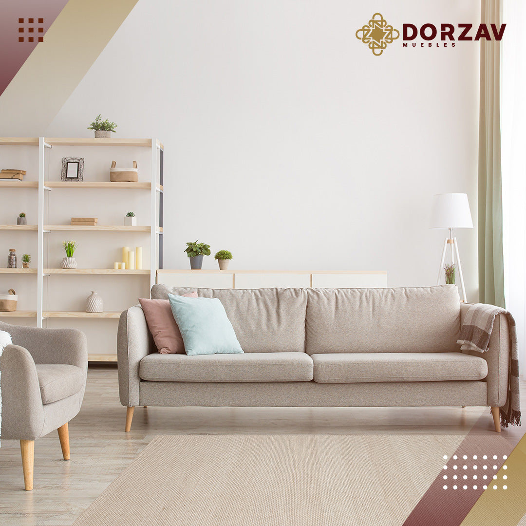 Tapete Decorativo Brinda D1001 Gris / Marfil – Contemporáneo · Interior