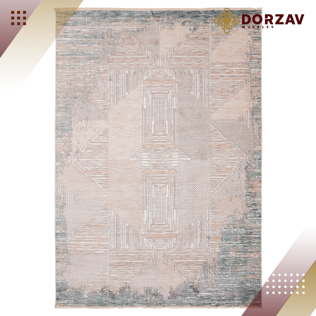 Tapete Decorativo Calix T2305 Crema / Gris – Geométrico · Interior
