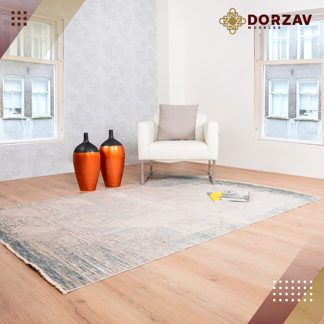 Tapete Decorativo Calix T2305 Crema / Gris – Geométrico · Interior