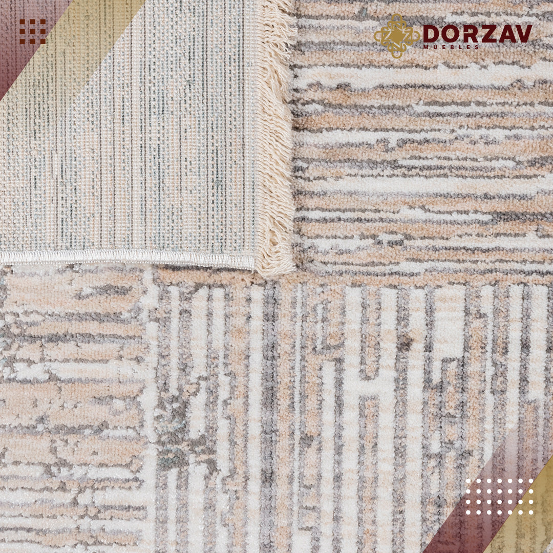 Tapete Decorativo Calix T2305 Crema / Gris – Geométrico · Interior
