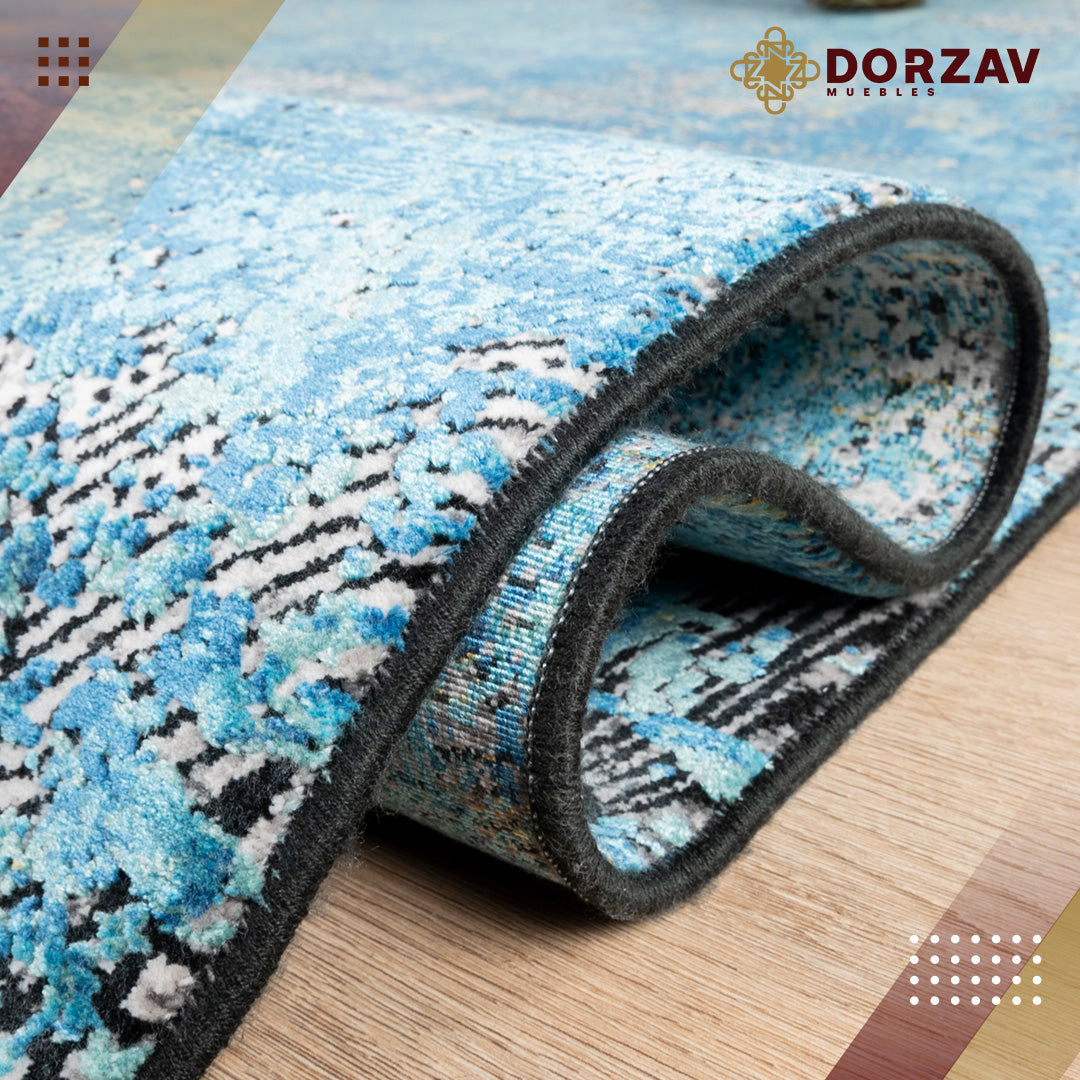 Tapete Decorativo Civita T2265 Turquesa / Gris – Abstracto · Interior