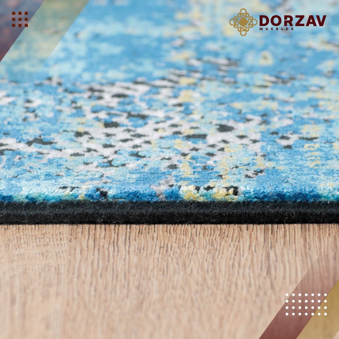 Tapete Decorativo Civita T2265 Turquesa / Gris – Abstracto · Interior