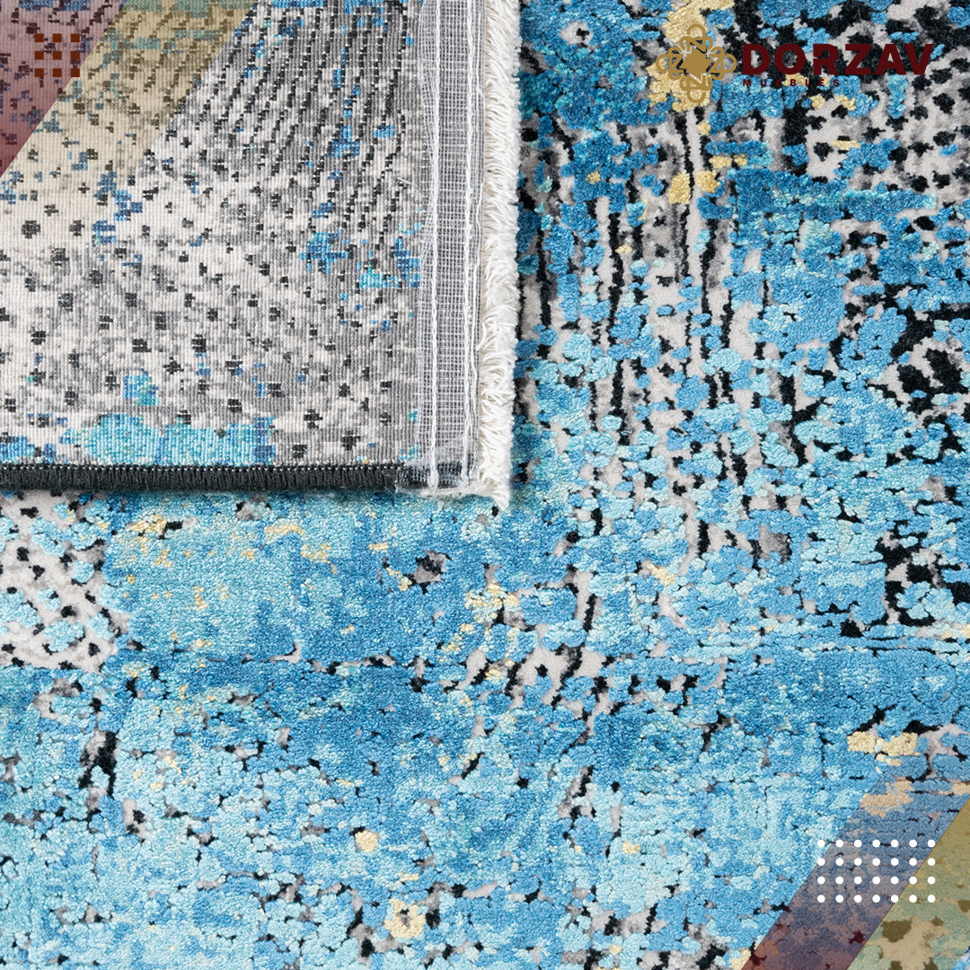 Tapete Decorativo Civita T2265 Turquesa / Gris – Abstracto · Interior