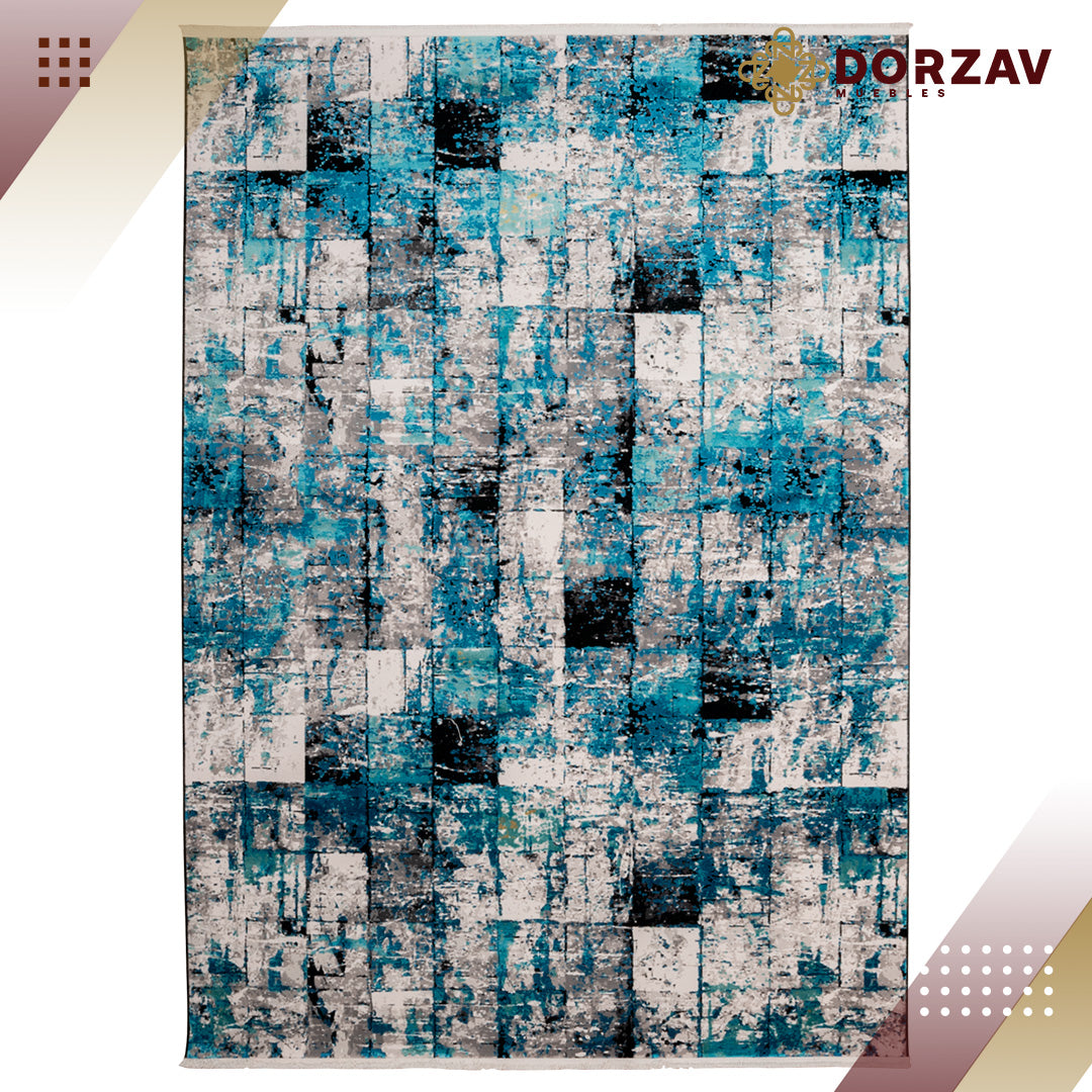 Tapete Decorativo Civita T2266 Turquesa / Gris – Abstracto · Interior