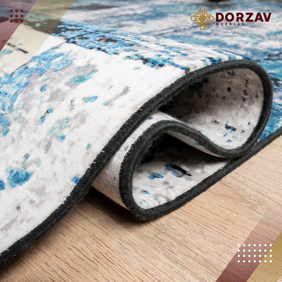 Tapete Decorativo Civita T2266 Turquesa / Gris – Abstracto · Interior