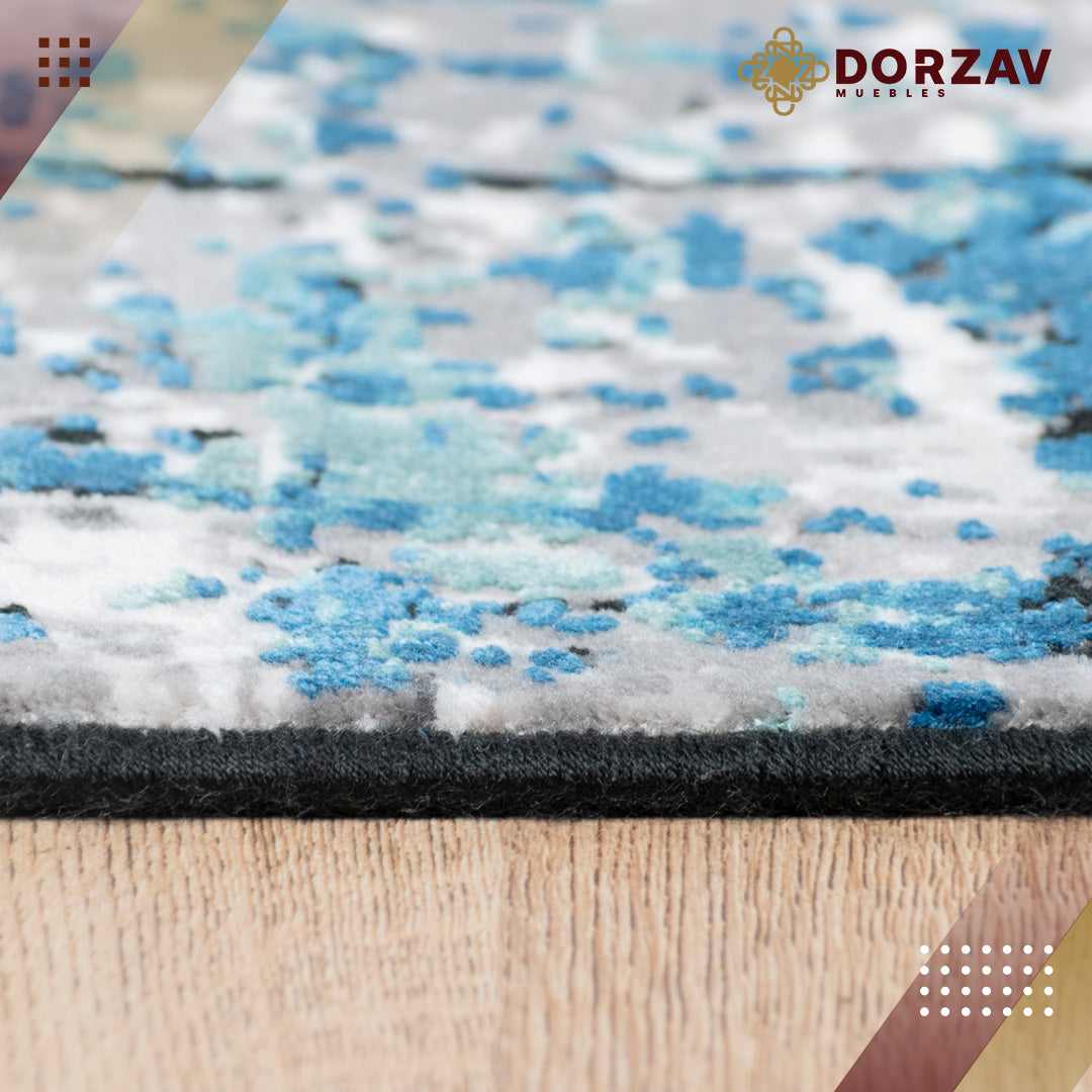 Tapete Decorativo Civita T2266 Turquesa / Gris – Abstracto · Interior