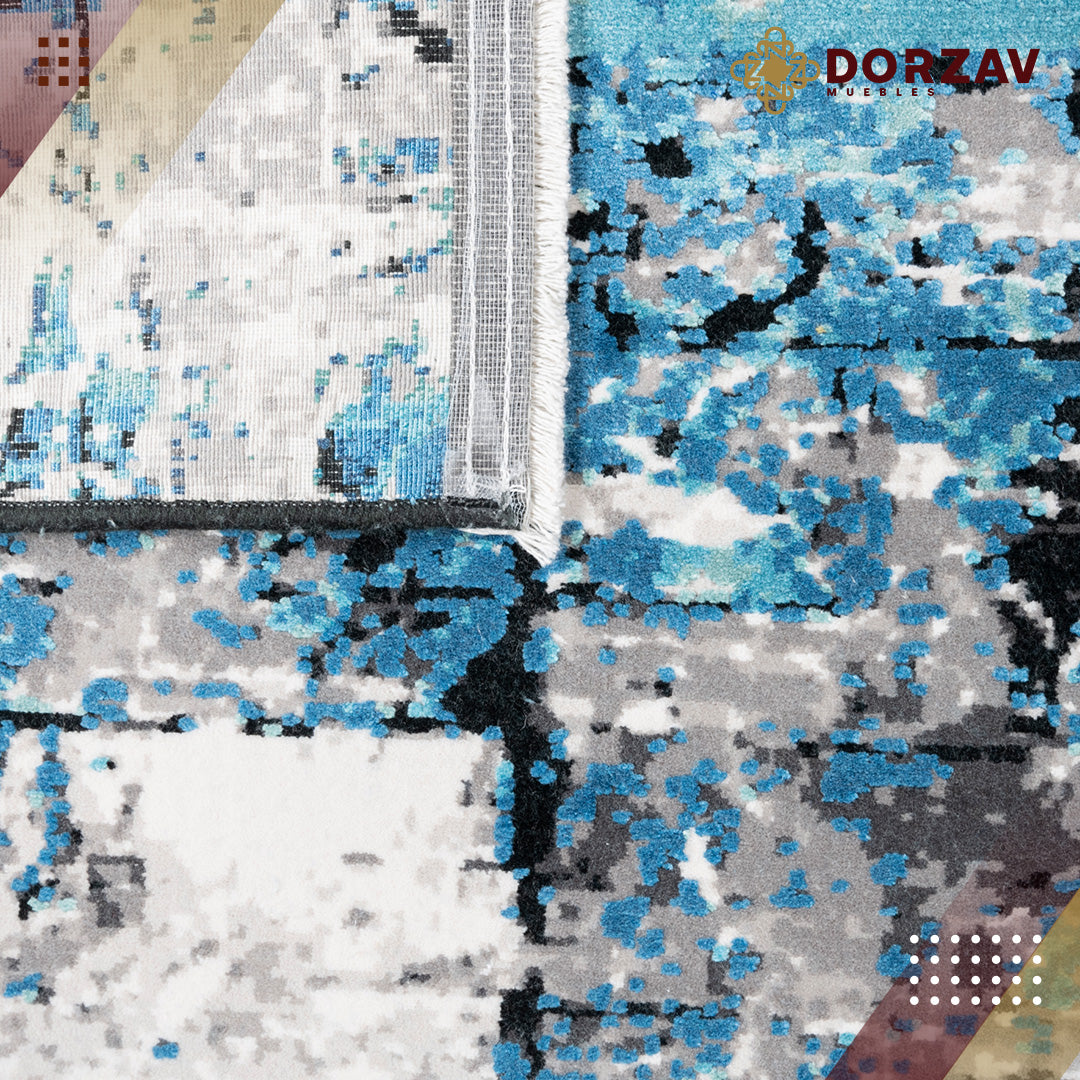 Tapete Decorativo Civita T2266 Turquesa / Gris – Abstracto · Interior