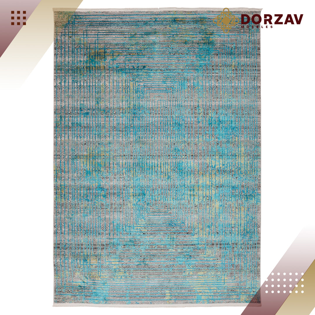 Tapete Decorativo Civita T2269 Turquesa / Gris – Abstracto · Interior